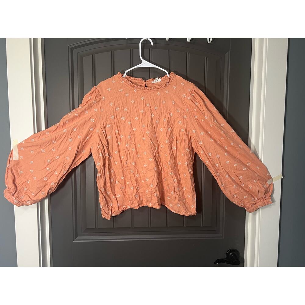ANA Orange with White Abstract Print Long Sleeve Size XXL